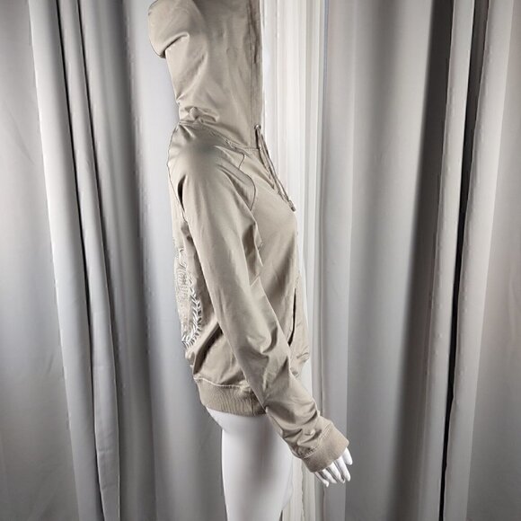 BCBG MaxAzria Tan/Beige/Light Brown, Women's Zip Up Hoodie. Size Large - Picture 4 of 16